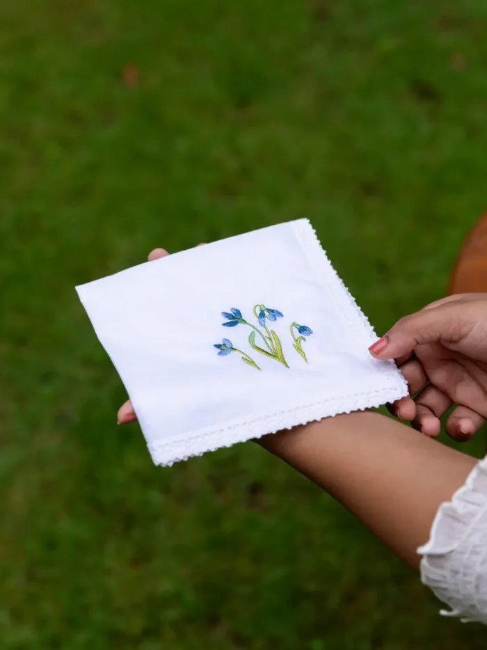 Petals & Stitches Cotton Embroidered Handkerchief – Set of 4 - Image 6