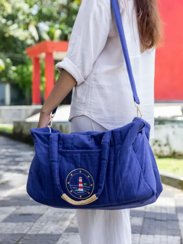 Sea Bound Navy Blue Duffel Bag - Image 2