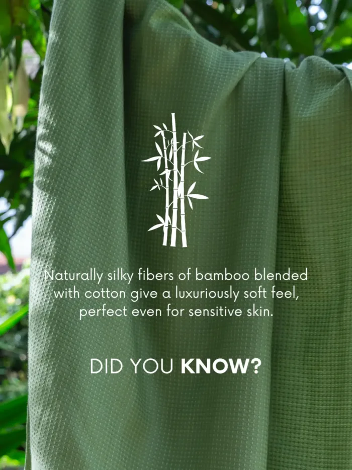 The Garden Song Olive Green Cotton Bamboo Towel Set of 3 - Bath, Hand and Face - Image 4