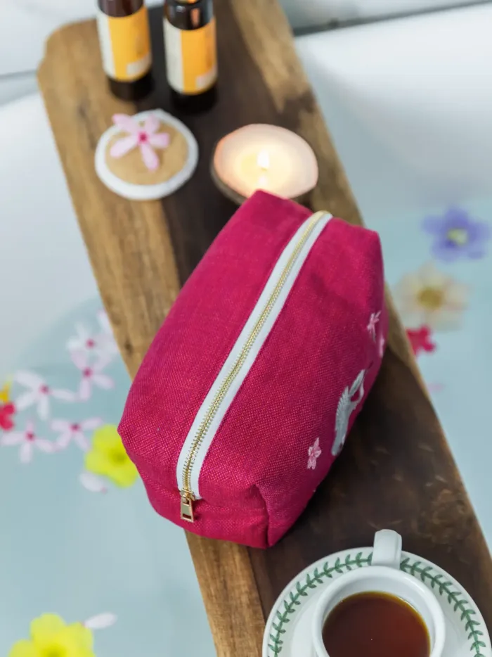 Twilight Crane Pink Toiletry Bag - Image 2