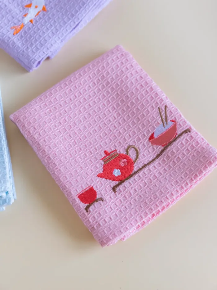 Zen Garden Hand Towels Set of 3 – Blush, Lavender, Blue - Image 3