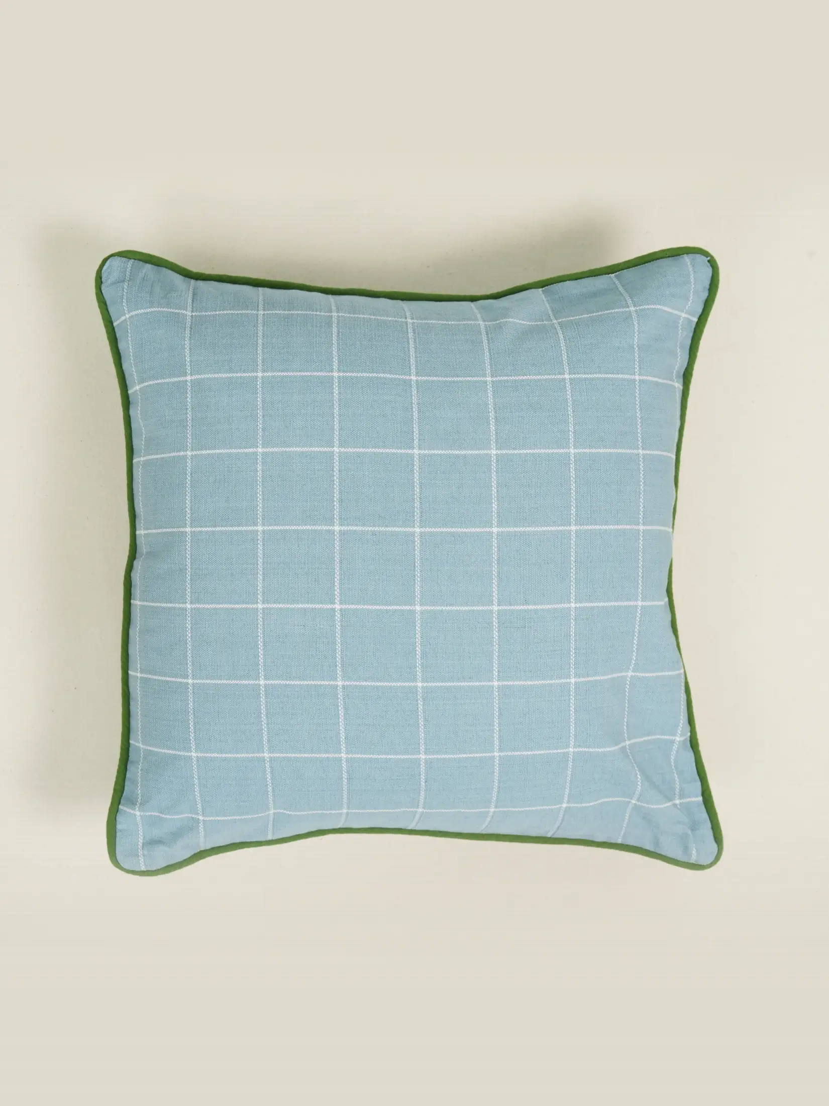 Cloud Blue Checkered Cushion Cover