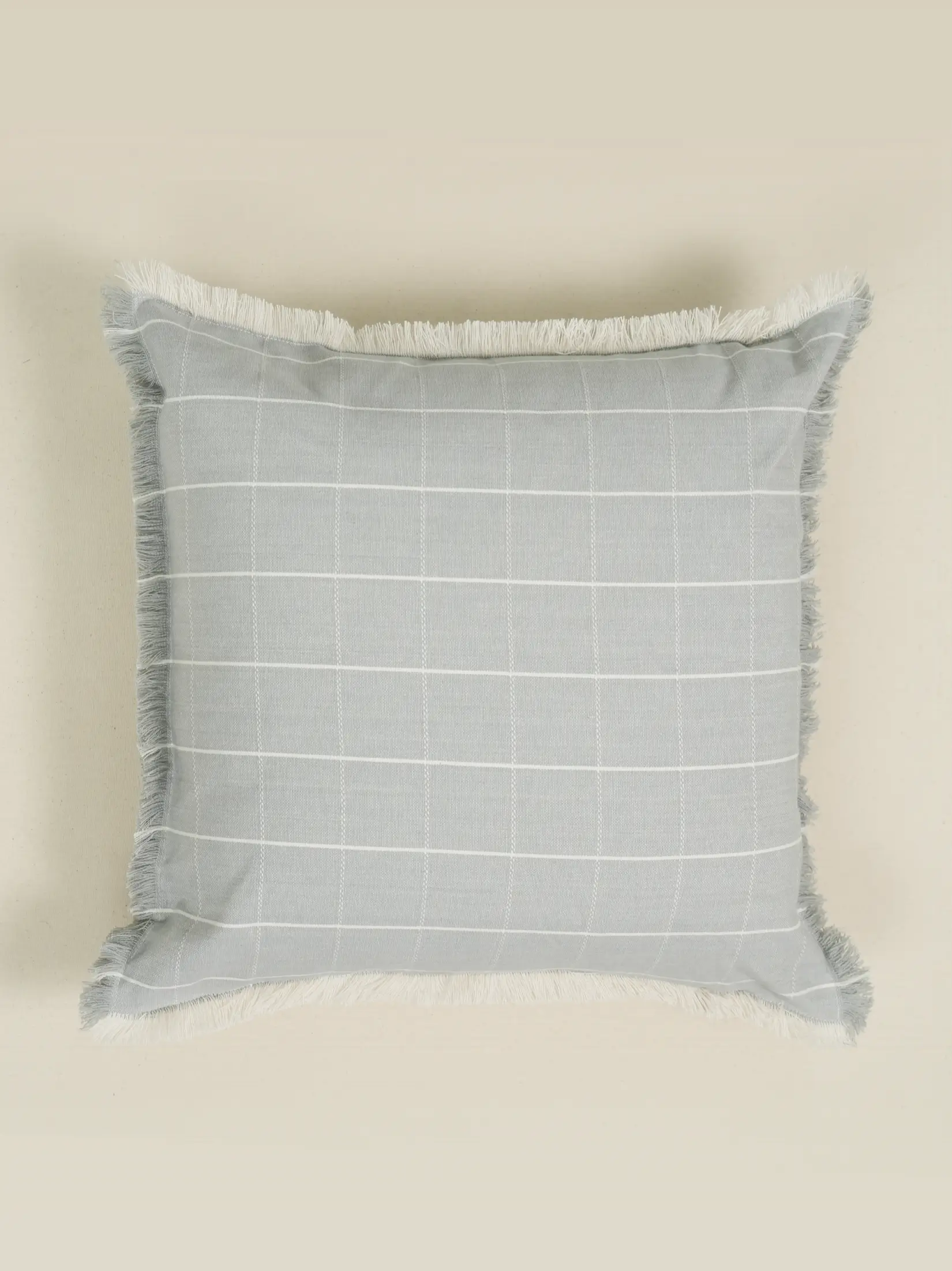 Pale Gray Checkered Cushion Cover